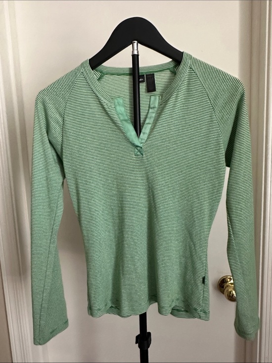 REI Tops - REI Mint Green Striped Long-Sleeve Henley Top